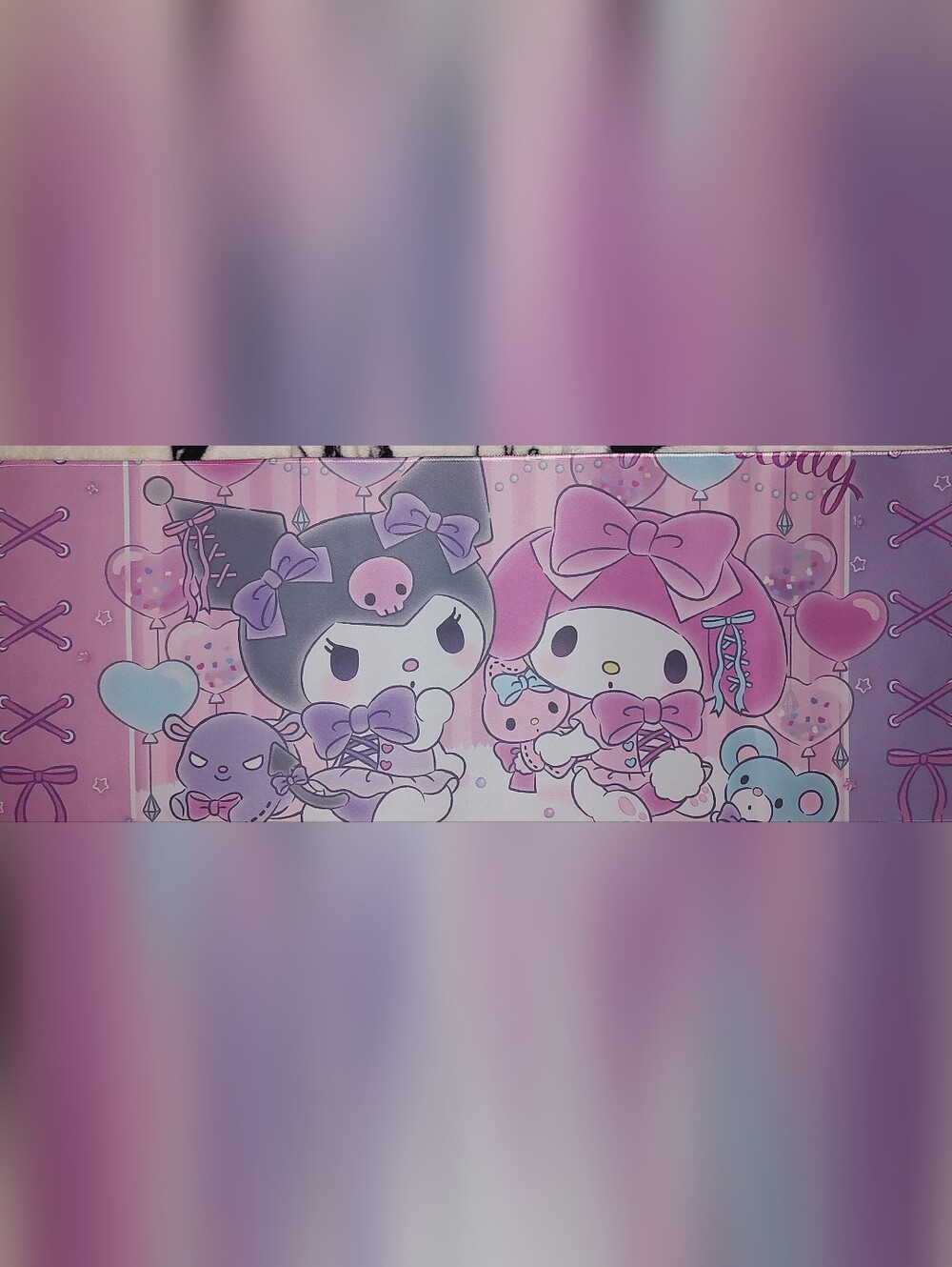 New!Sanrio My Melody & Kuromi Pink Desk Mat/ Mouse Pad 12"X24"